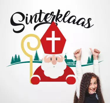 Sticker Sinterklaas tekening - TenStickers