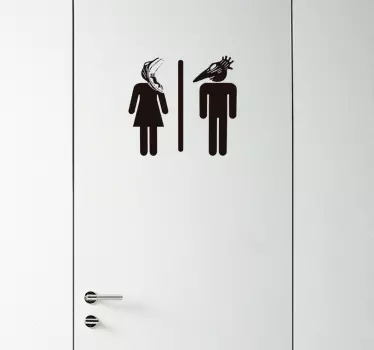 Naklejka do łazienki ikona kobiety i mężczyzny - TenStickers