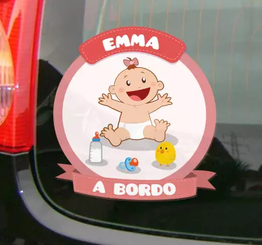 Adhesivo Bebé a bordo Unicornio para coche personalizado - BabyTete