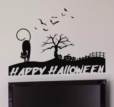 Sticker silhouette happy Halloween - TenStickers
