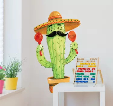 Mexico cactus plant wall sticker - TenStickers