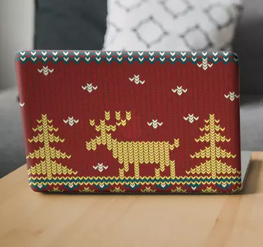Knit effect Christmas laptop sticker - TenStickers