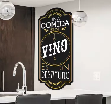 Vinilo para cocina etiqueta de vino - TenVinilo