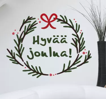 Finsko veselé vánoce vánoční nálepka - TenStickers
