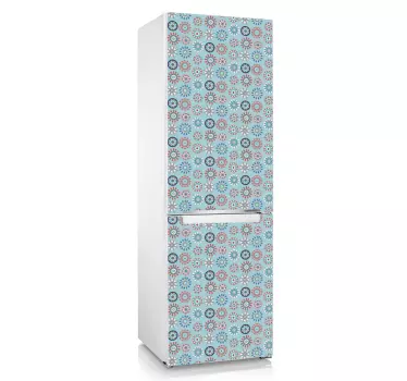 Renkli çiçek baskı buzdolabı sticker - TenStickers