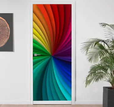 Värikäs sateenkaaren värit abstrakti seinä tarra - Tenstickers