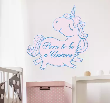 Chubby unicorn illustration sticker - TenStickers