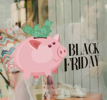 Autocolantes Promoções Black Friday pig - TenStickers