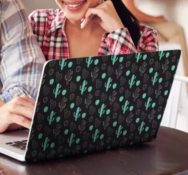 Cactus prints laptop sticker - TenStickers