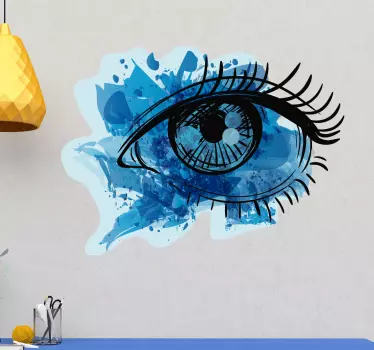 Autocolante decorativo olho em mancha de tinta - TenStickers
