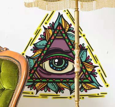 Autocolant de perete în stilul tatuajului ochilor lui dumnezeu - TenStickers