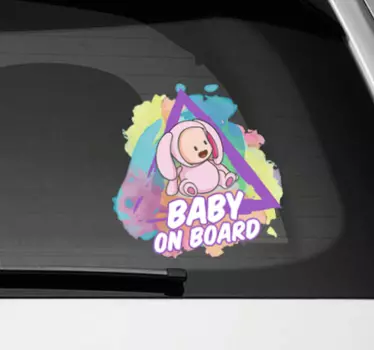 Splatter style  baby on board sticker - TenStickers