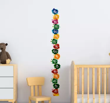 Splatter style  height chart wall sticker - TenStickers