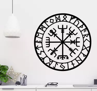Viking Compass Ornament Sticker - TenStickers
