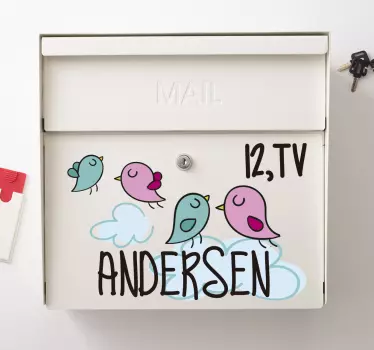 Customizable mailbox birds bird wall sticker - TenStickers