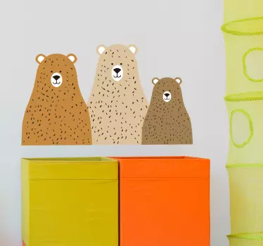 Three little bears illustration sticker - TenStickers