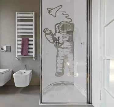 Dusche Aufkleber Astronaut - TenStickers