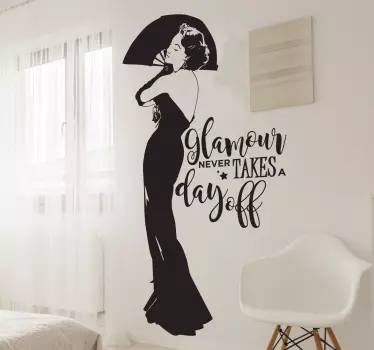 Glamour Quote Wall Sticker - TenStickers