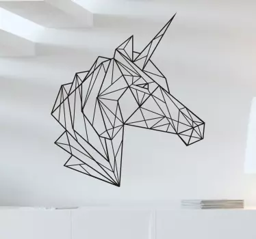 Vinilos origami cabeza de unicornio - TenVinilo
