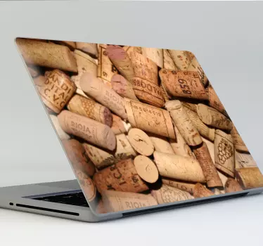 Cork texture laptop sticker - TenStickers