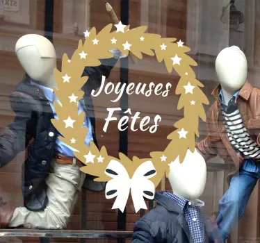 Sticker vitrine joyeuses fêtes - TenStickers