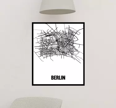 Vinilo pared mapa ciudad berlin - TenVinilo