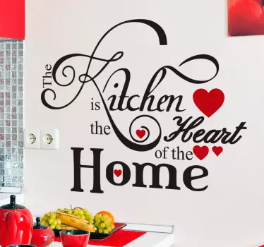 Kuchyně je srdcem samolepky na zeď - TenStickers
