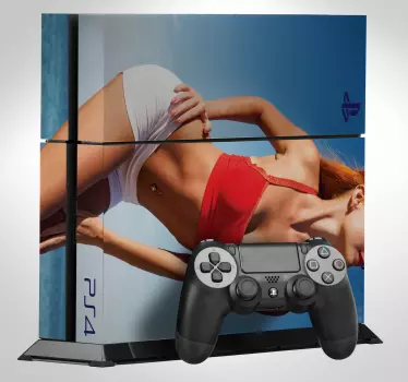 Naklejka na PS4 seksowna dziewczyna - TenStickers
