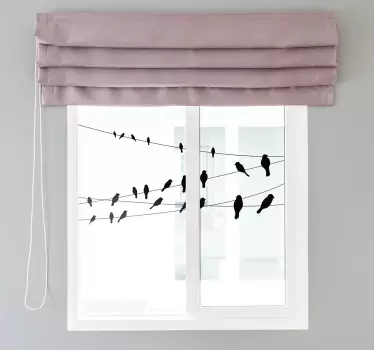 Ptaki na naklejce okna linii - TenStickers