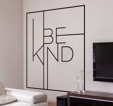 Topography text ''be kind'' text wall sticker - TenStickers