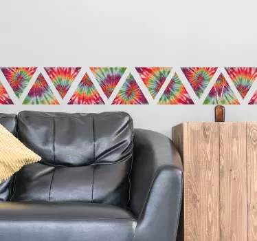 Triangles Tie Dye wall border sticker - TenStickers