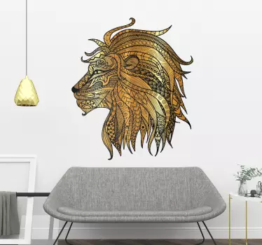 Metallic lion wild animal decal - TenStickers