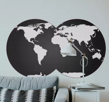 Sticker double globe terrestre - TenStickers