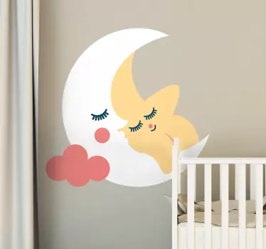 Moon and star kids sticker wall sticker - TenStickers