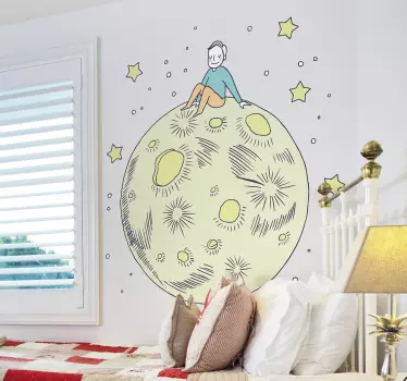 Moon illustration sticker - TenStickers