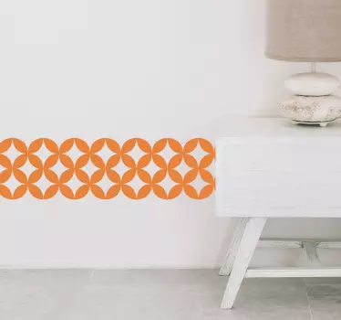 Retro geometric tile wall border sticker - TenStickers