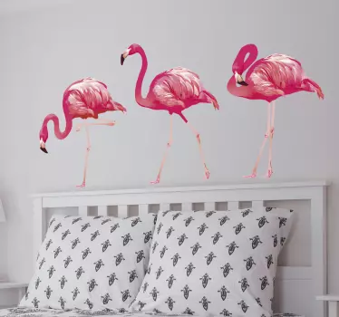 Gerçekçi flamingolar kuş duvar sticker - TenStickers