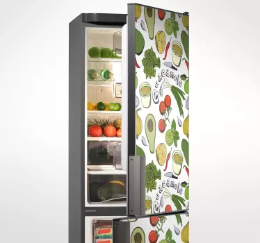Kitchen Mexican fruits fridge sticker - TenStickers