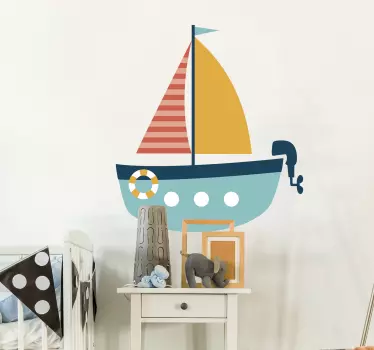 Dinghy Boat Kids Sticker - TenStickers
