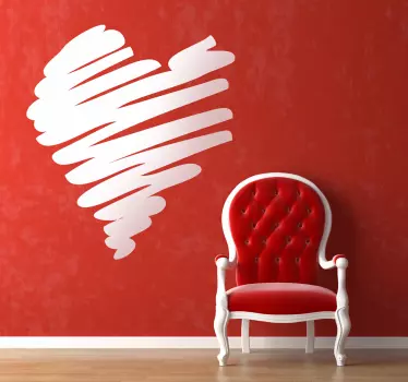 Adhesivo corazón San Valentín trazo - TenVinilo