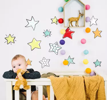 Star set nursery wall sticker - TenStickers