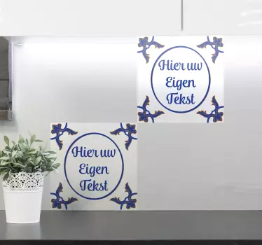 Delfts Blauw tegelsticker personaliseerbaar - TenStickers