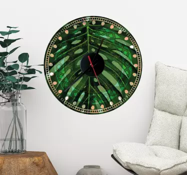 Decorative jungle wall clock decal - TenStickers
