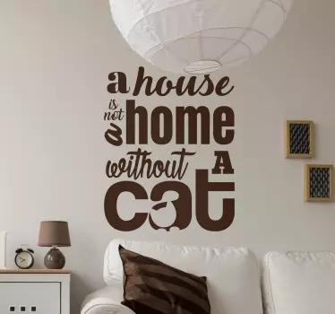 Dom bez mačky populárna nálepka na stenu - Tenstickers