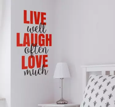 Live laugh love motivational wall decal - TenStickers