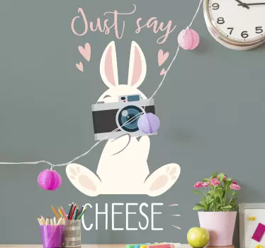 Wall decal bunny camera - TenStickers