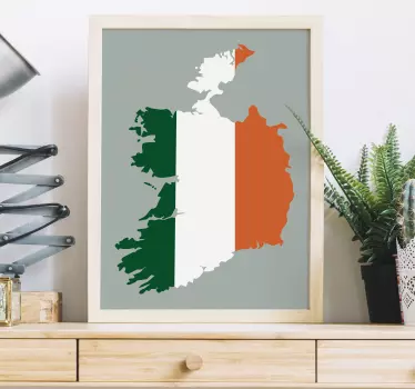 Flag Map of Ireland Wall Sticker - TenStickers