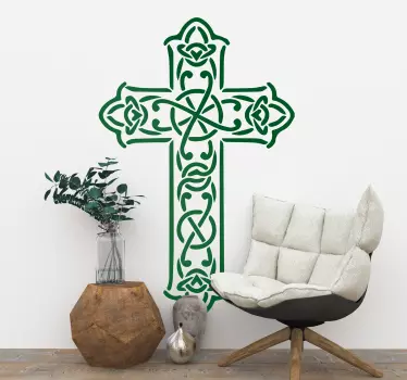 Religious Celtic Cross Wall Sticker - TenStickers