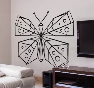 Duvar çıkartması geometrik kelebek - TenStickers