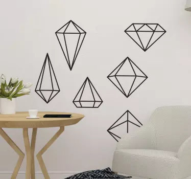 幾何学的なダイヤモンドの壁のステッカー - TENSTICKERS